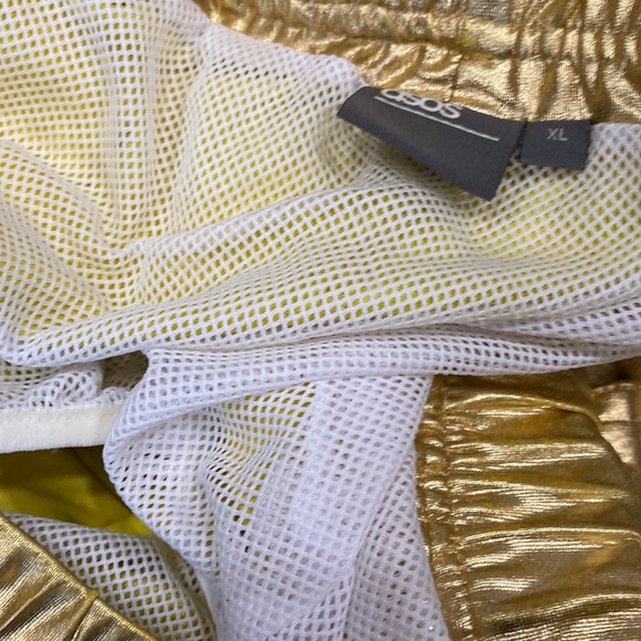 ASOS Gold Swim Shorts Size XL - Picture 7 of 8